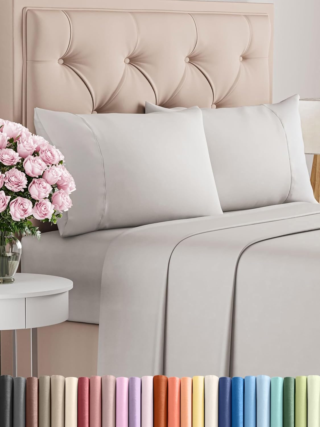 King 6 Piece Sheet Set - Cooling and Breathable Bed Sheets - Hotel Luxury Bed Sheets for Women, Men, Kids & Teens - Bedding with Deep Pockets & Easy Fit - Soft and Wrinkle Free - King Dark Grey Sheets - Image 9