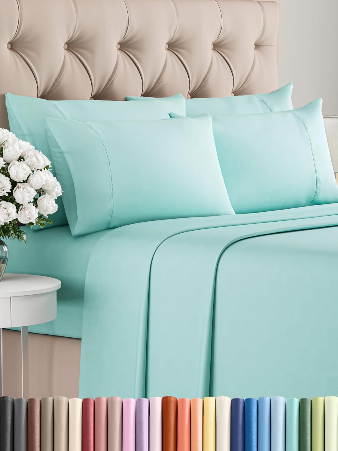 King 6 Piece Sheet Set - Cooling and Breathable Bed Sheets - Hotel Luxury Bed Sheets for Women, Men, Kids & Teens - Bedding with Deep Pockets & Easy Fit - Soft and Wrinkle Free - King Dark Grey Sheets - Image 69