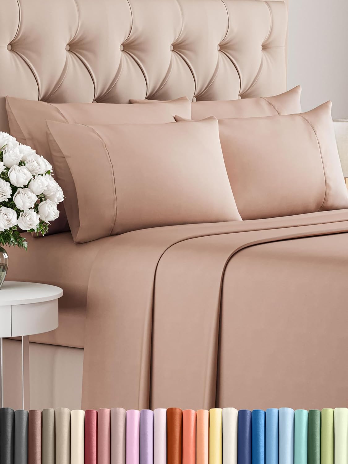 King 6 Piece Sheet Set - Cooling and Breathable Bed Sheets - Hotel Luxury Bed Sheets for Women, Men, Kids & Teens - Bedding with Deep Pockets & Easy Fit - Soft and Wrinkle Free - King Dark Grey Sheets - Image 85