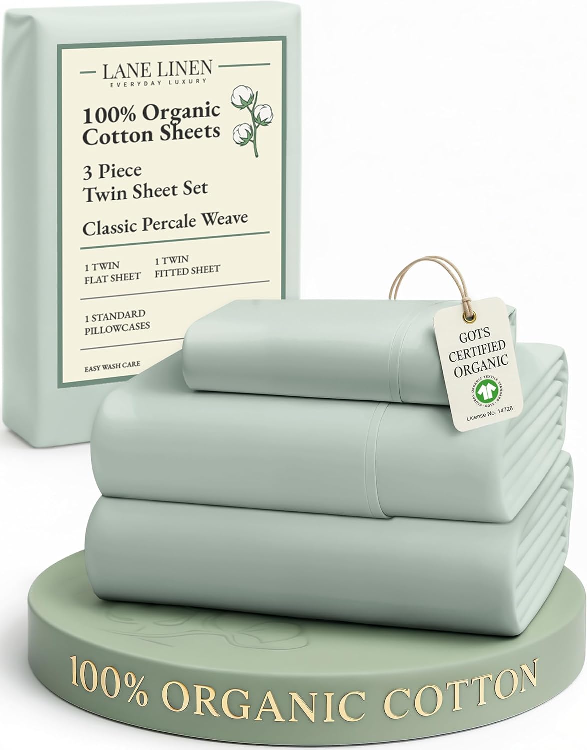 LANE LINEN 100% Organic Cotton King Size Sheets Set, Soft & Comfy All Season Breathable Sheets King Size, Percale Weave Fully Elasticized Eco Friendly Naturally Cooling King White Bed Sheets - Image 11