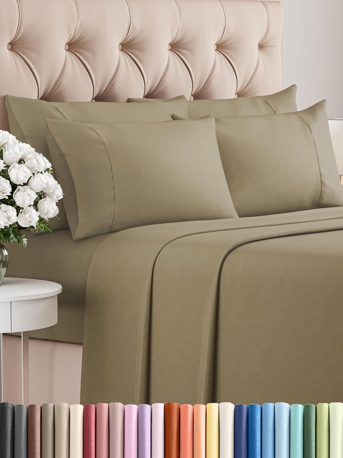 King 6 Piece Sheet Set - Cooling and Breathable Bed Sheets - Hotel Luxury Bed Sheets for Women, Men, Kids & Teens - Bedding with Deep Pockets & Easy Fit - Soft and Wrinkle Free - King Dark Grey Sheets - Image 94