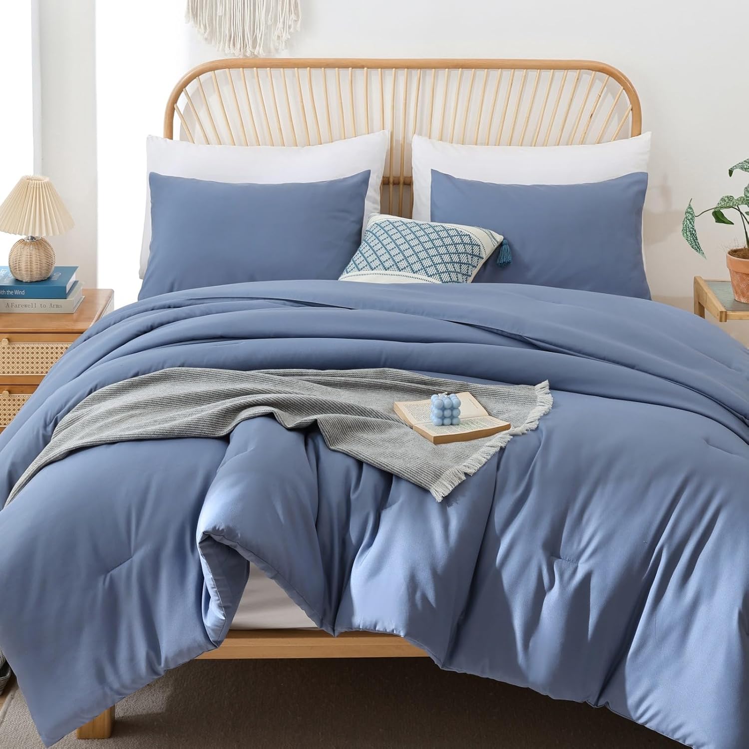 ROSGONIA Queen Comforter Set Burnt Orange, 3pcs (1 Boho Terracotta Comforter & 2 Pillowcases), Lightweight Fall Bedding Rust Blanket All Season Quilt - Image 28