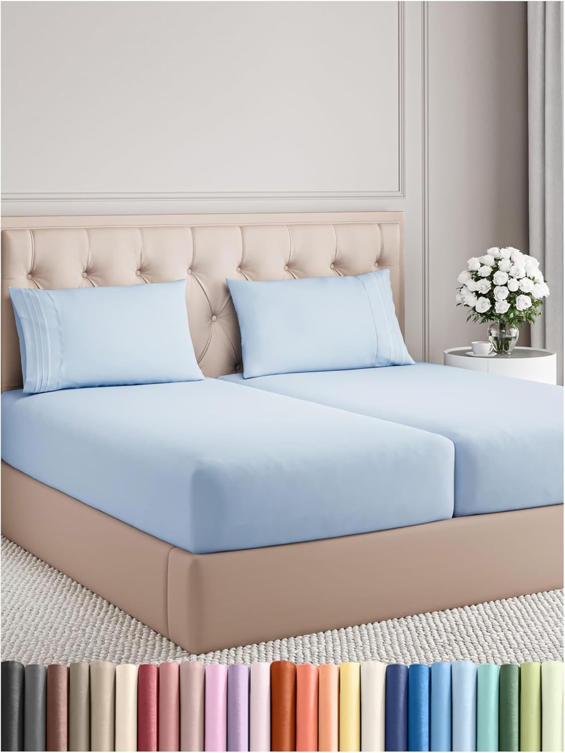 Queen Size 4 Piece Sheet Set - Comfy Breathable & Cooling Bed Sheets Set - Hotel Luxury Bedding for Women, Men, Kids, Teens, Boys & Girls - Deep Pockets, Soft and Wrinkle Free - Oeko-Tex - Sage Green - Image 122