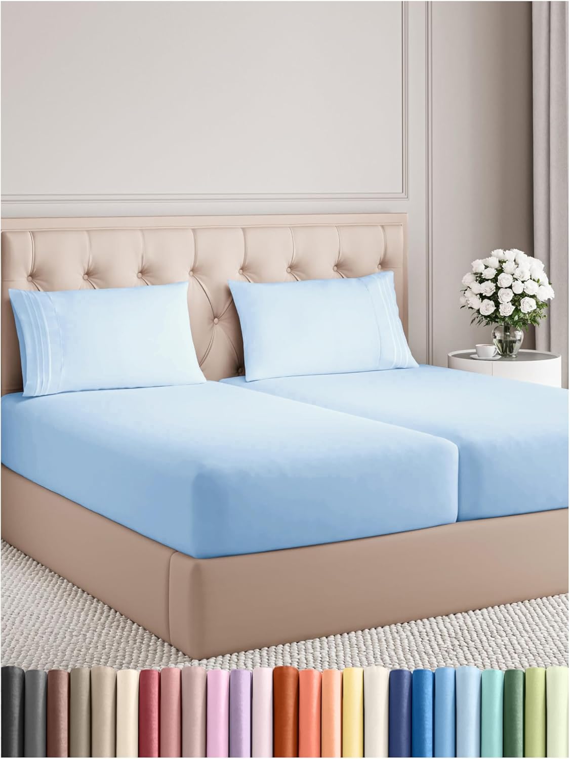 King Size 4 Piece Sheet Set - Comfy Breathable & Cooling Bed Sheets Set - Hotel Luxury Bedding for Women, Men, Kids, Teens, Boys & Girls - Deep Pockets, Soft and Wrinkle Free - Oeko-Tex - French Grey - Image 124