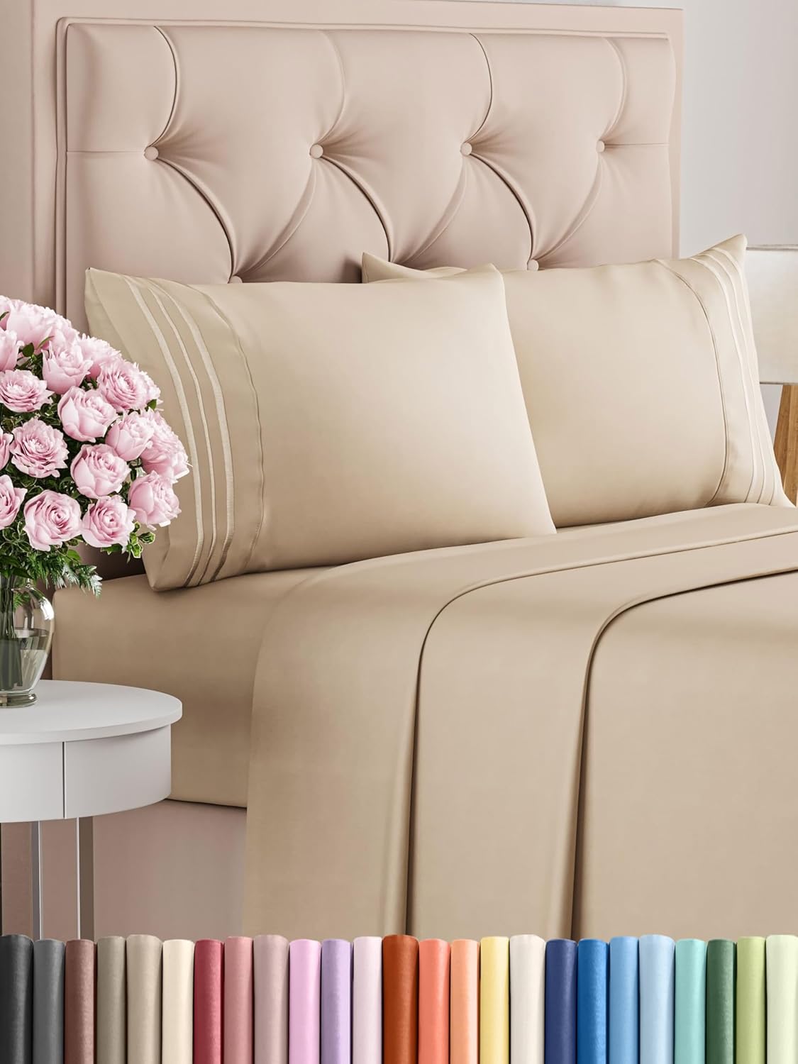 Queen Size 4 Piece Sheet Set - Comfy Breathable & Cooling Bed Sheets Set - Hotel Luxury Bedding for Women, Men, Kids, Teens, Boys & Girls - Deep Pockets, Soft and Wrinkle Free - Oeko-Tex - Sage Green - Image 64