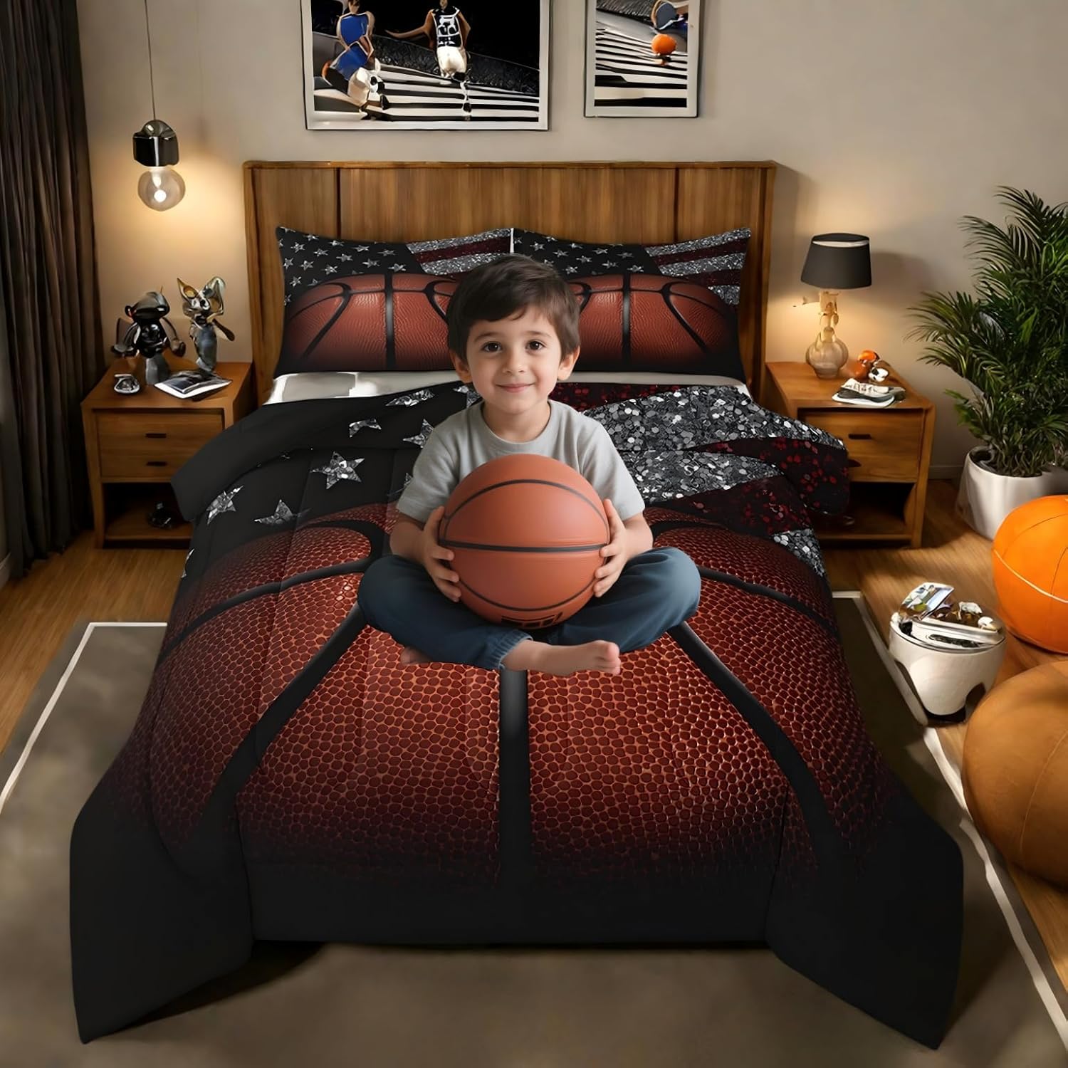 Erosebridal Soccer Comforter Twin Football Bedding Sets for Boys Teens Sport Themed Bedding Ball Gaming Duvet Insert Black Gray Grunge Room Decor 2pcs with 1 Pillow Case Lightweight Soft Bed Set - Image 8
