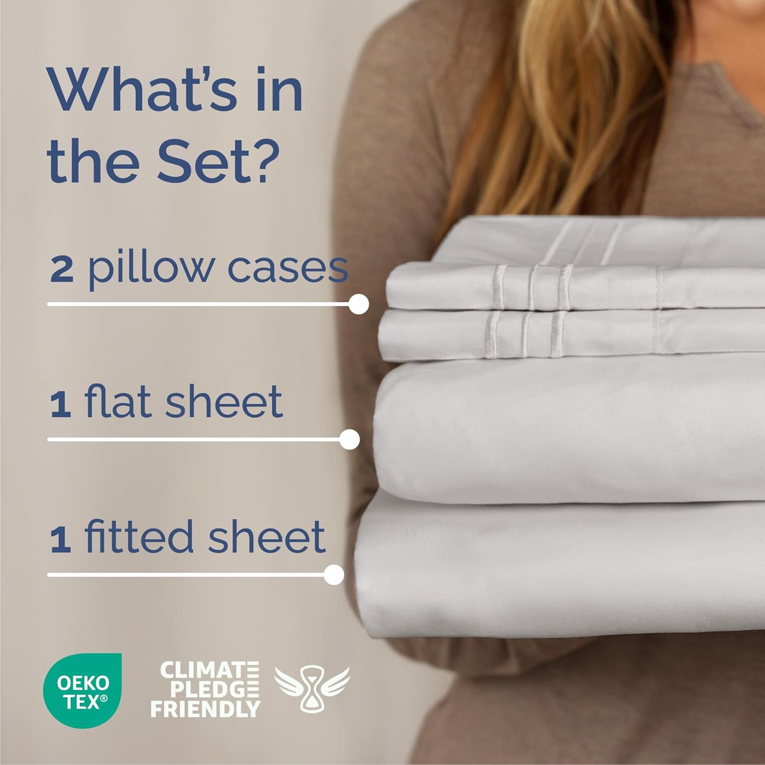 King Size 4 Piece Sheet Set - Comfy Breathable & Cooling Bed Sheets Set - Hotel Luxury Bedding for Women, Men, Kids, Teens, Boys & Girls - Deep Pockets, Soft and Wrinkle Free - Oeko-Tex - French Grey - Image 2