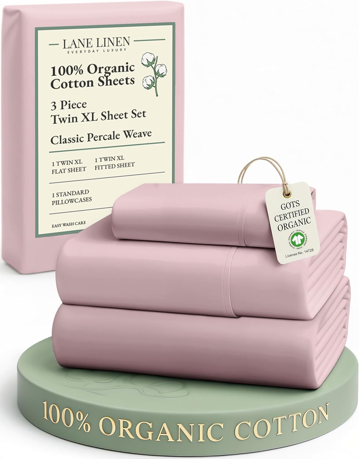 LANE LINEN 100% Organic Cotton King Size Sheets Set, Soft & Comfy All Season Breathable Sheets King Size, Percale Weave Fully Elasticized Eco Friendly Naturally Cooling King White Bed Sheets - Image 36