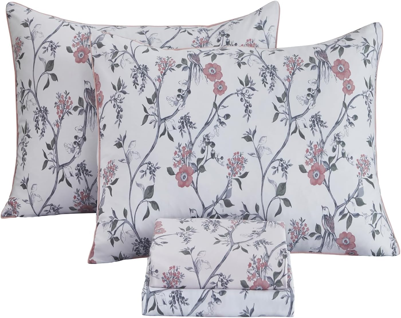 FADFAY Shabby Floral Bedding Elegant Peony Sheets Set Luxury Bedding Collections 800 Thread Count 100% Egyptian Cotton Deep Pocket, 4 Piece-Queen Size - Image 26