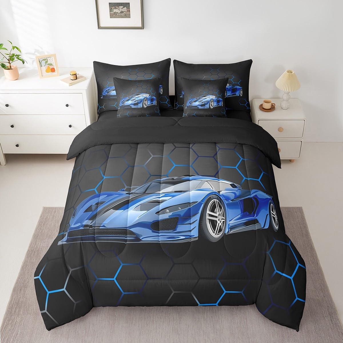 Feelyou Gamer Bedding Set Gamepad Comforter Set with Sheets 7 Piece for Boys Gaming Gifts Bed in a Bag Full Game Controller Red Bed Set with Comforter,Sheets,Cushion Covers - Image 12