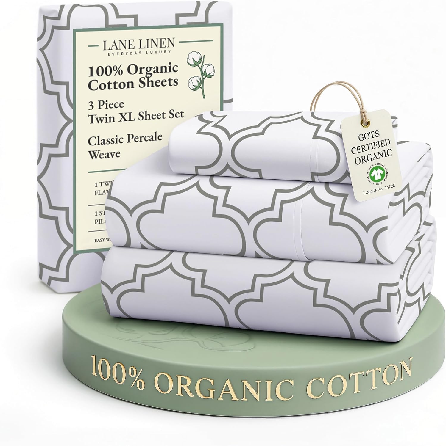 LANE LINEN 100% Organic Cotton King Size Sheets Set, Soft & Comfy All Season Breathable Sheets King Size, Percale Weave Fully Elasticized Eco Friendly Naturally Cooling King White Bed Sheets - Image 51