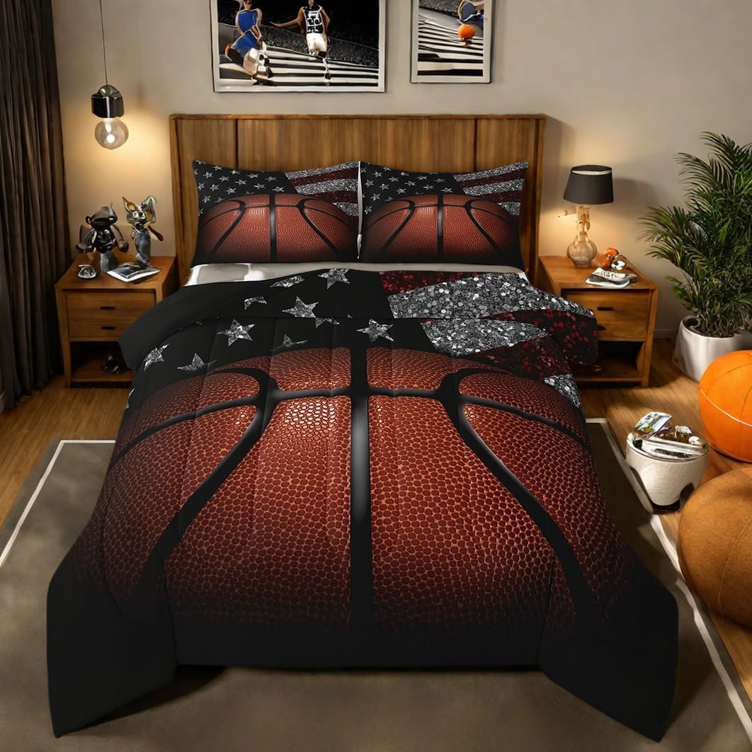Erosebridal Soccer Comforter Twin Football Bedding Sets for Boys Teens Sport Themed Bedding Ball Gaming Duvet Insert Black Gray Grunge Room Decor 2pcs with 1 Pillow Case Lightweight Soft Bed Set - Image 7