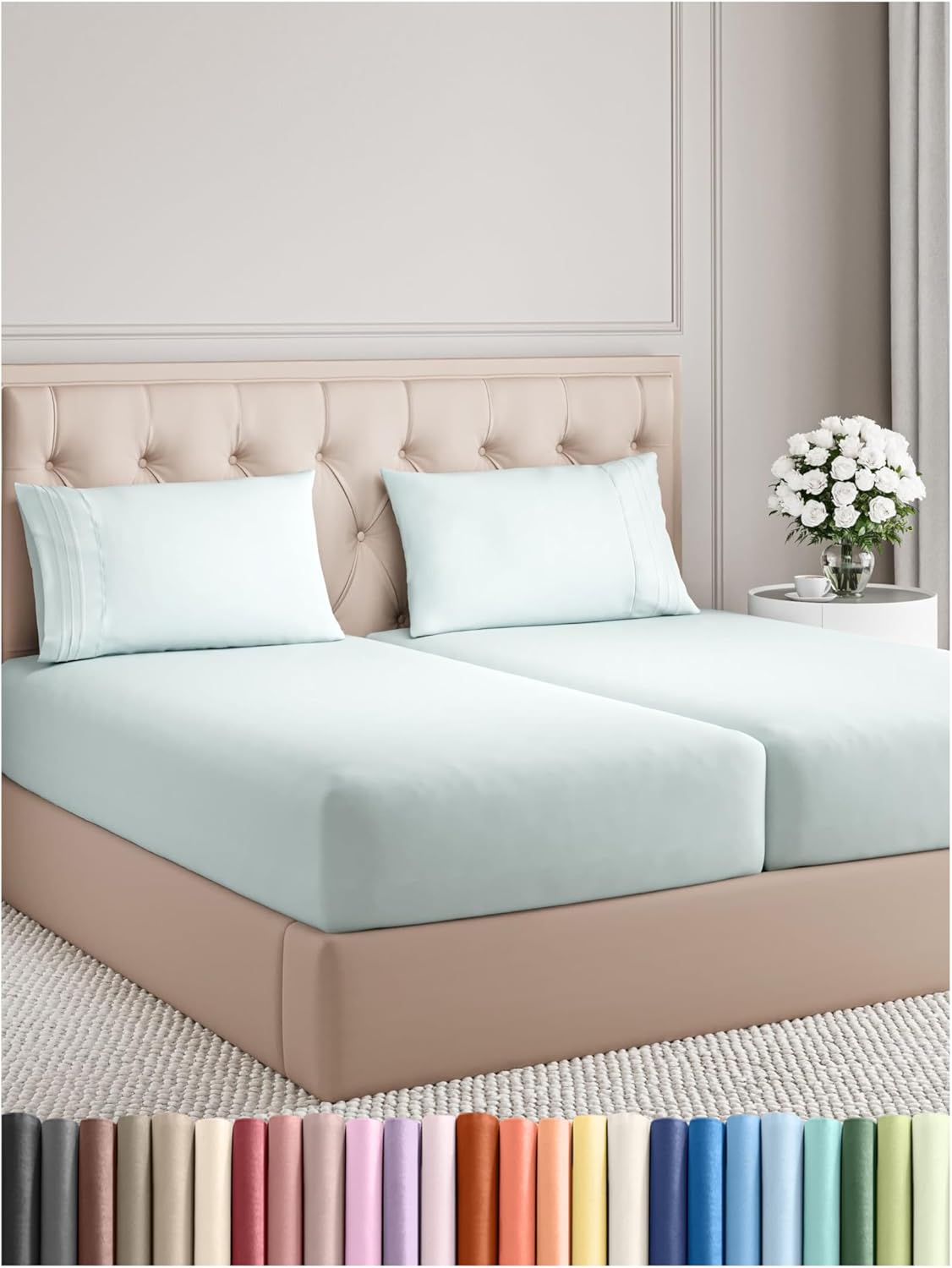 Queen Size 4 Piece Sheet Set - Comfy Breathable & Cooling Bed Sheets Set - Hotel Luxury Bedding for Women, Men, Kids, Teens, Boys & Girls - Deep Pockets, Soft and Wrinkle Free - Oeko-Tex - Sage Green - Image 121