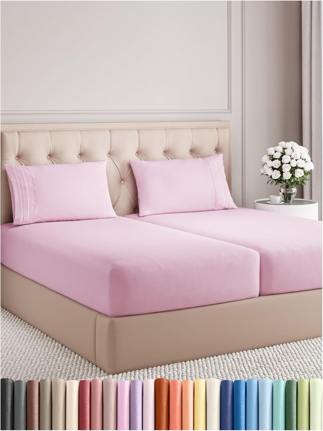 King Size 4 Piece Sheet Set - Comfy Breathable & Cooling Bed Sheets Set - Hotel Luxury Bedding for Women, Men, Kids, Teens, Boys & Girls - Deep Pockets, Soft and Wrinkle Free - Oeko-Tex - French Grey - Image 137