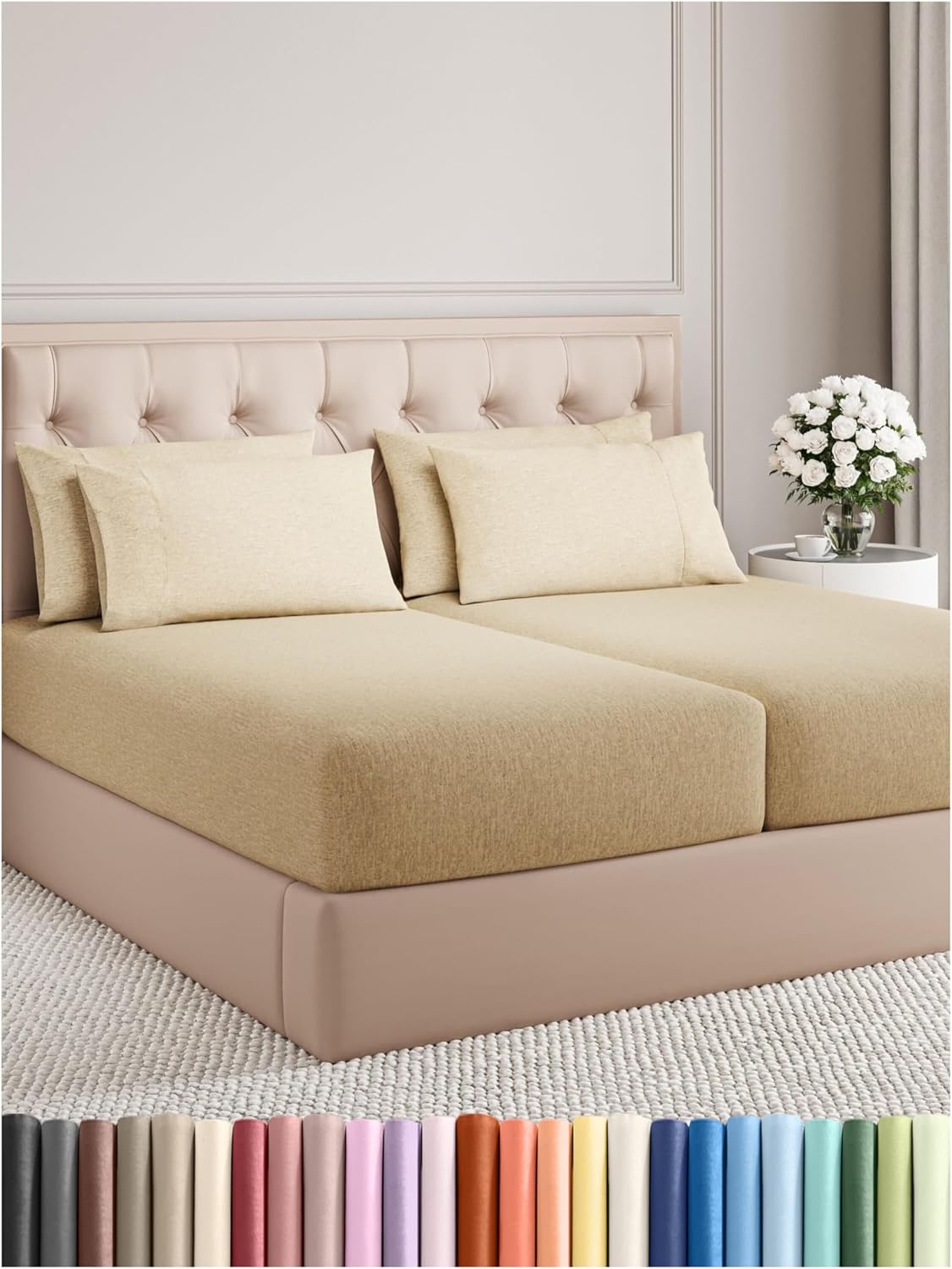 King 6 Piece Sheet Set - Cooling and Breathable Bed Sheets - Hotel Luxury Bed Sheets for Women, Men, Kids & Teens - Bedding with Deep Pockets & Easy Fit - Soft and Wrinkle Free - King Dark Grey Sheets - Image 111