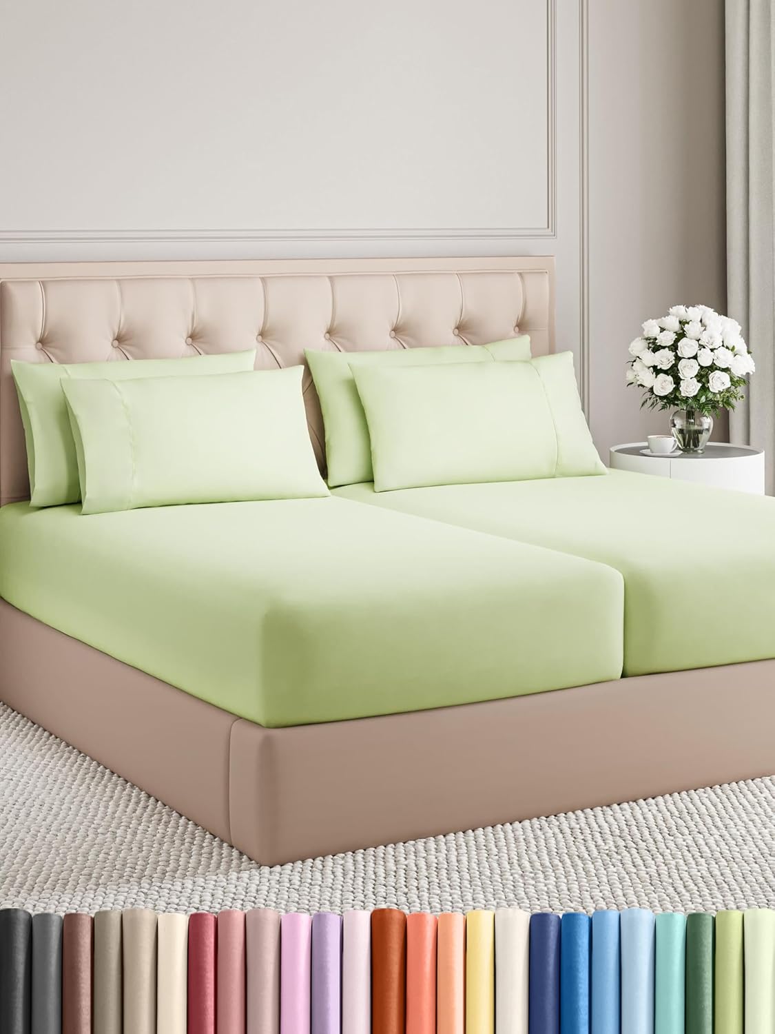 King 6 Piece Sheet Set - Cooling and Breathable Bed Sheets - Hotel Luxury Bed Sheets for Women, Men, Kids & Teens - Bedding with Deep Pockets & Easy Fit - Soft and Wrinkle Free - King Dark Grey Sheets - Image 128