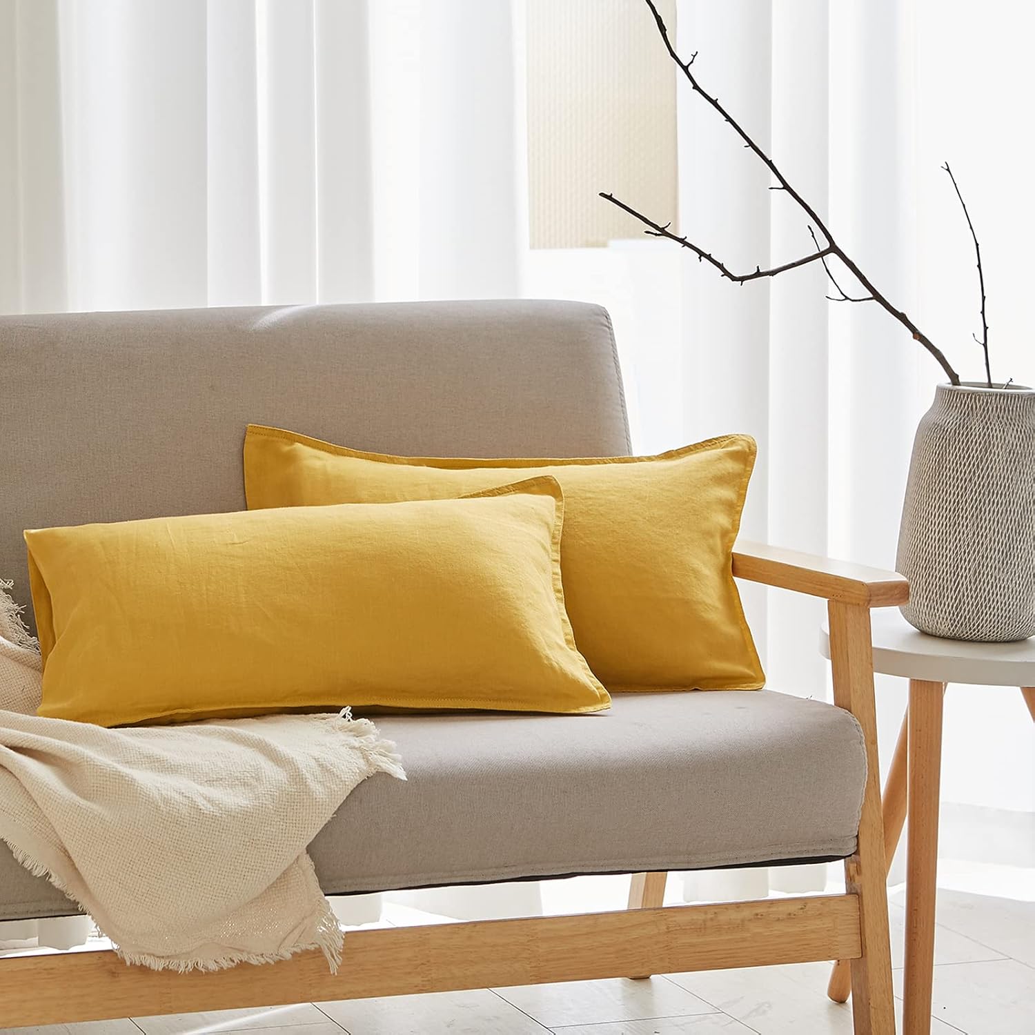 Simple&Opulence 100% Linen Duvet Cover Set with Embroidery Washed - 3 Pieces (1 Duvet Cover with 2 Pillow Shams) with Button Closure Soft Breathable Farmhouse - Linen, King Size - Image 21