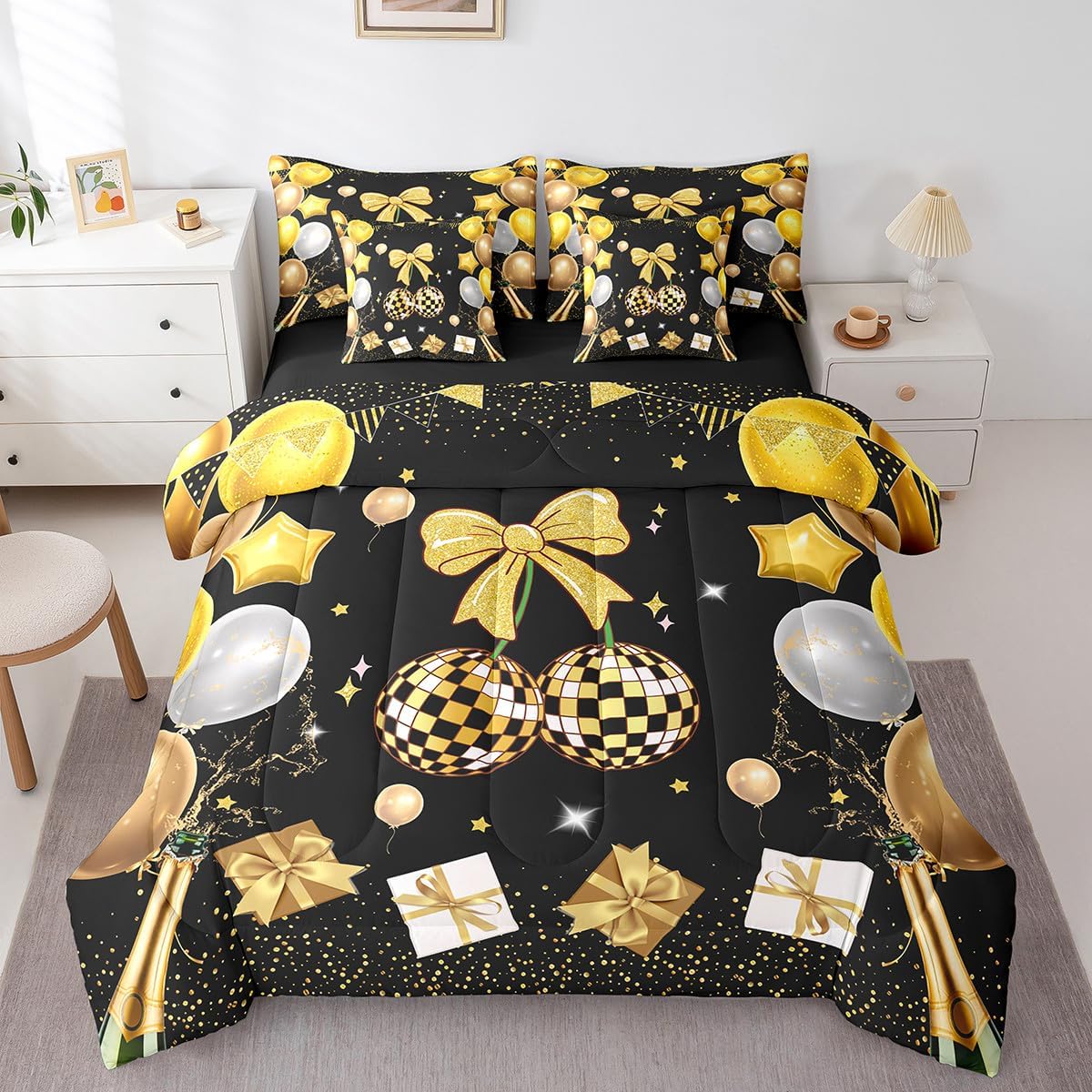 Erosebridal Kawaii Bowknot Girls Bed in A Bag with Sheets Dreamy Princess Style Twin Comforter Set 7 Piece for Kids Teen Women,Girly Cute Bow Bedding Set Pink Bow Tie Bed Set Bedroom Decor - Image 17