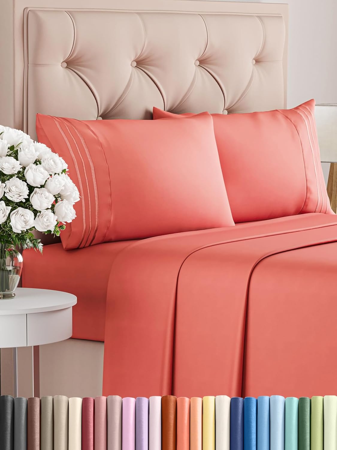 King Size 4 Piece Sheet Set - Comfy Breathable & Cooling Bed Sheets Set - Hotel Luxury Bedding for Women, Men, Kids, Teens, Boys & Girls - Deep Pockets, Soft and Wrinkle Free - Oeko-Tex - French Grey - Image 91