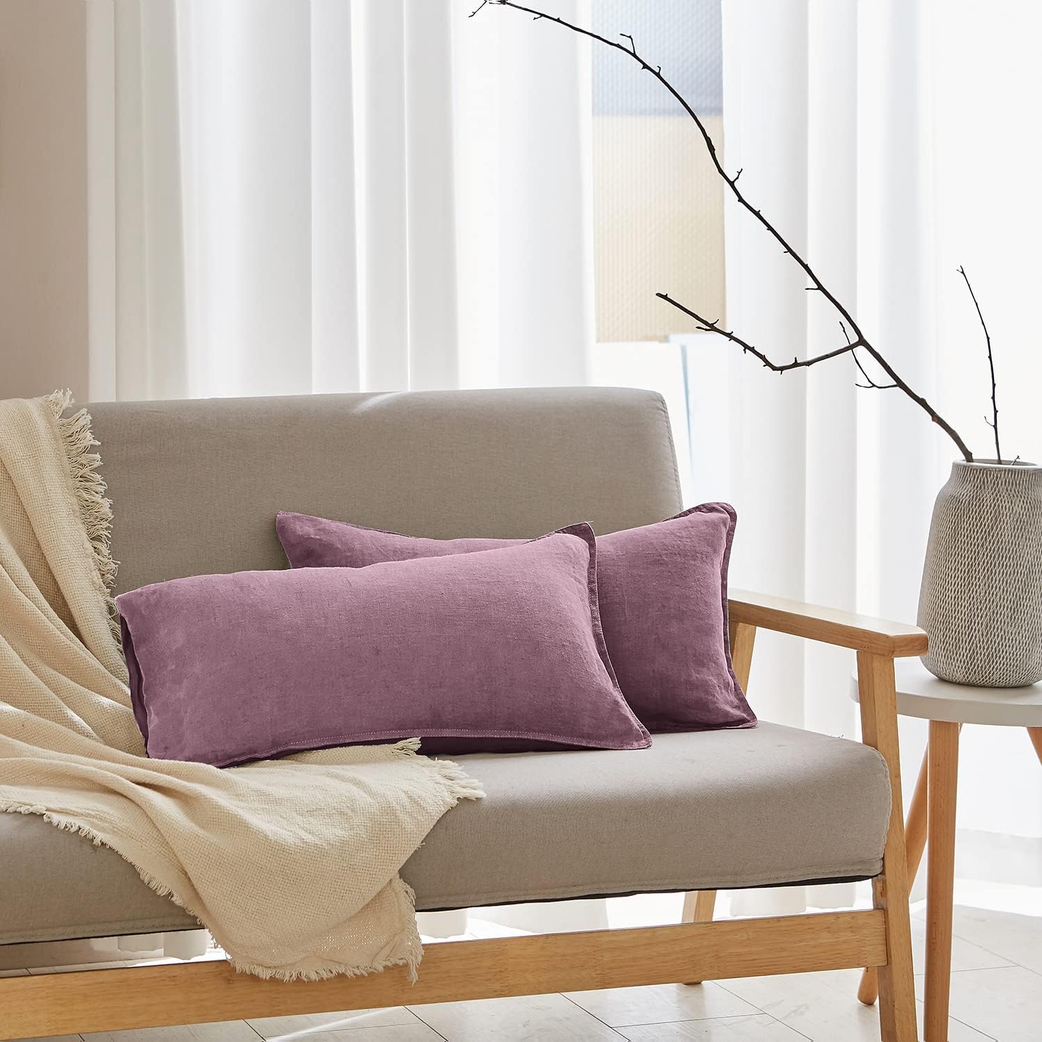 Simple&Opulence 100% Linen Duvet Cover Set with Embroidery Washed - 3 Pieces (1 Duvet Cover with 2 Pillow Shams) with Button Closure Soft Breathable Farmhouse - Linen, King Size - Image 29