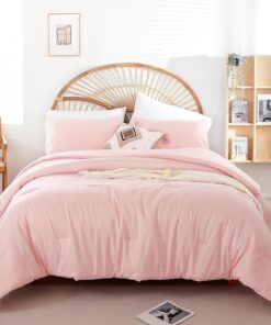 weigelia Pink Comforter Full Size Set – Soft All-Season Bedding with 300GSM Fluffy Microfiber, Includes 2 Matching Pillowcases – Elegant Blush Pink Comforter for Girls, Teens, and Women