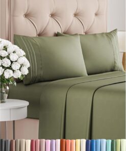 Queen Size 4 Piece Sheet Set - Comfy Breathable & Cooling Bed Sheets Set - Hotel Luxury Bedding for Women, Men, Kids, Teens, Boys & Girls - Deep Pockets, Soft and Wrinkle Free - Oeko-Tex - Sage Green