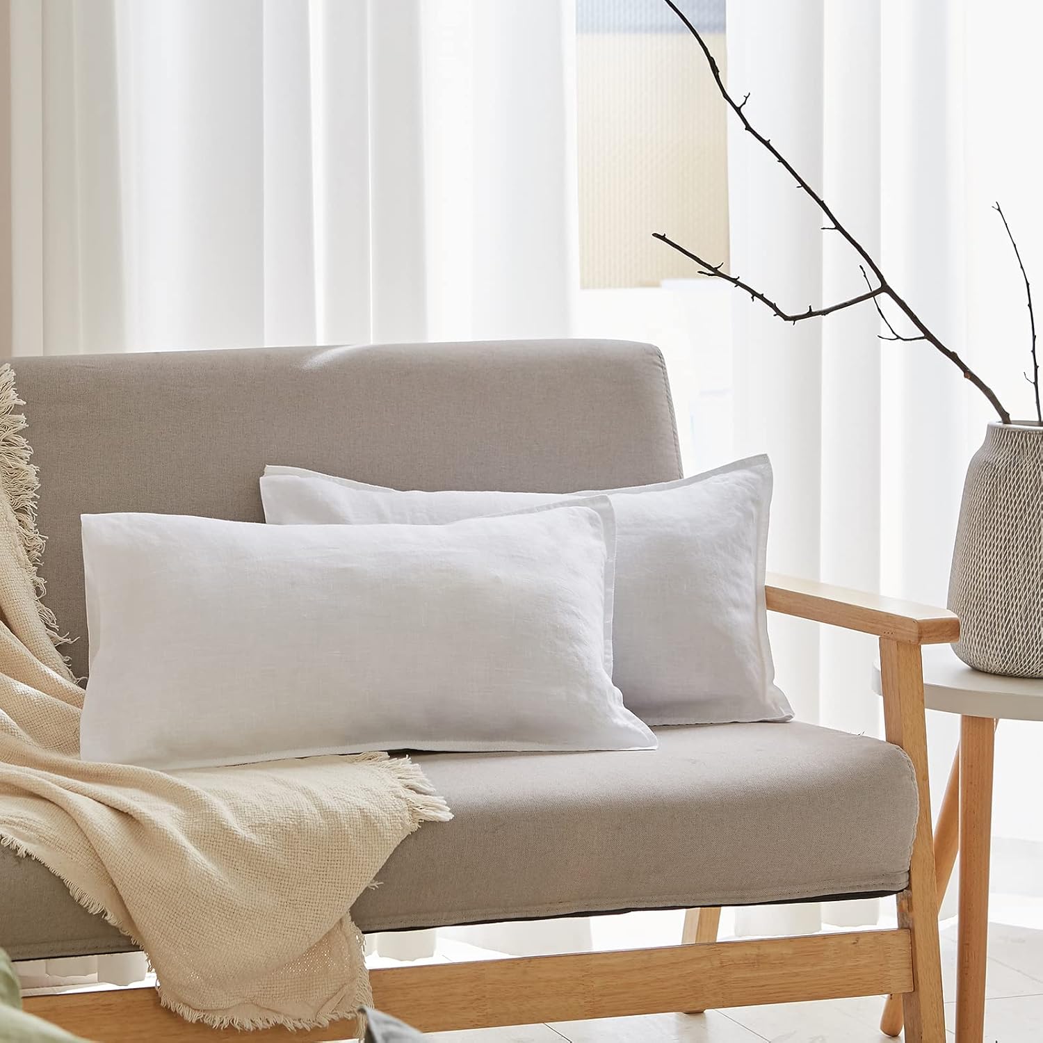 Simple&Opulence 100% Linen Duvet Cover Set with Embroidery Washed - 3 Pieces (1 Duvet Cover with 2 Pillow Shams) with Button Closure Soft Breathable Farmhouse - Linen, King Size - Image 32