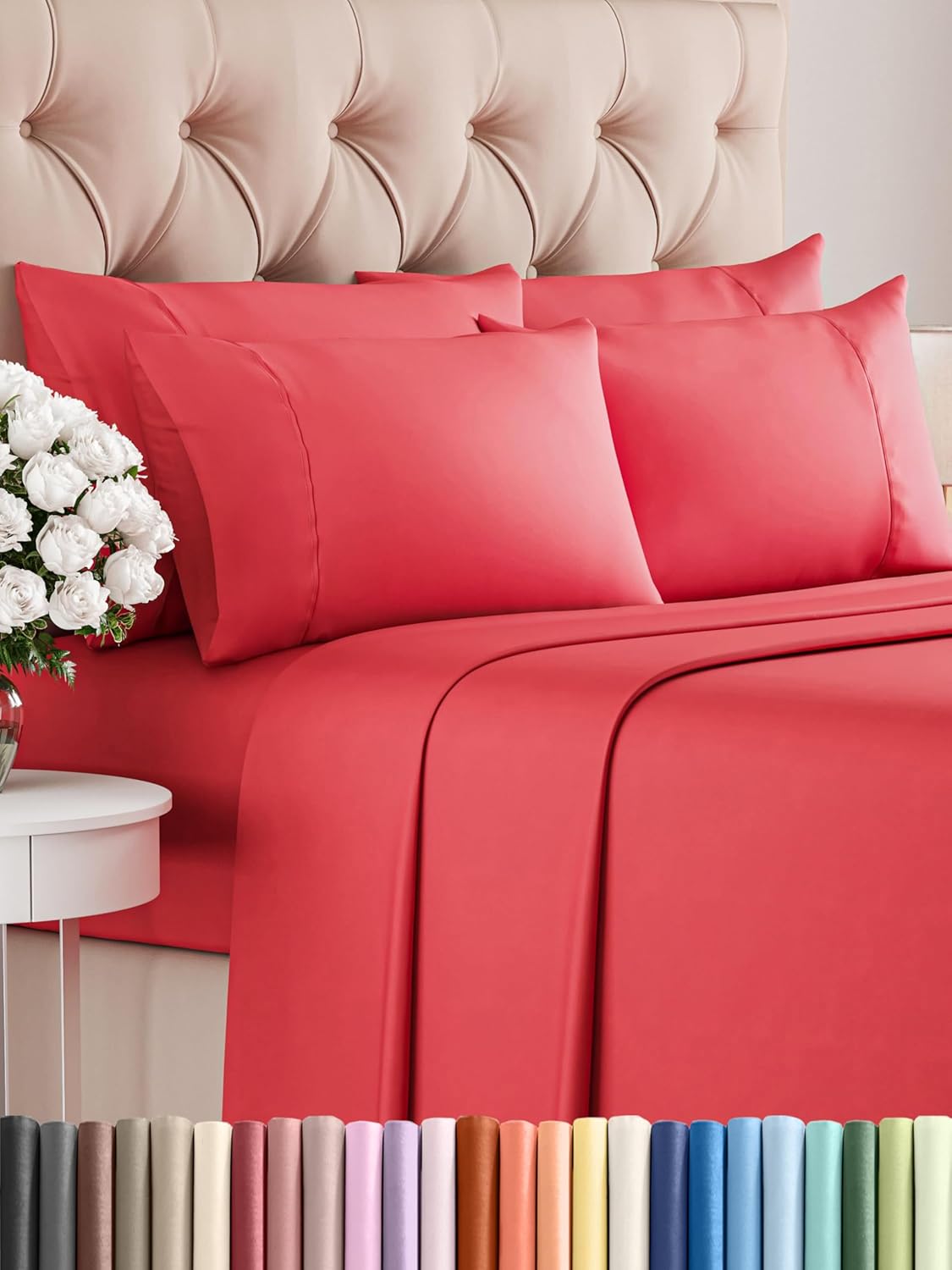 King 6 Piece Sheet Set - Cooling and Breathable Bed Sheets - Hotel Luxury Bed Sheets for Women, Men, Kids & Teens - Bedding with Deep Pockets & Easy Fit - Soft and Wrinkle Free - King Dark Grey Sheets - Image 74