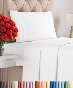 Twin Size 3 Piece Sheet Set - Comfy Breathable & Cooling Bed Sheets Set - Hotel Luxury Bedding for Women, Men, Kids, Teens, Boys & Girls - Deep Pockets, Ultra-Soft and Wrinkle Free - Oeko-Tex - White