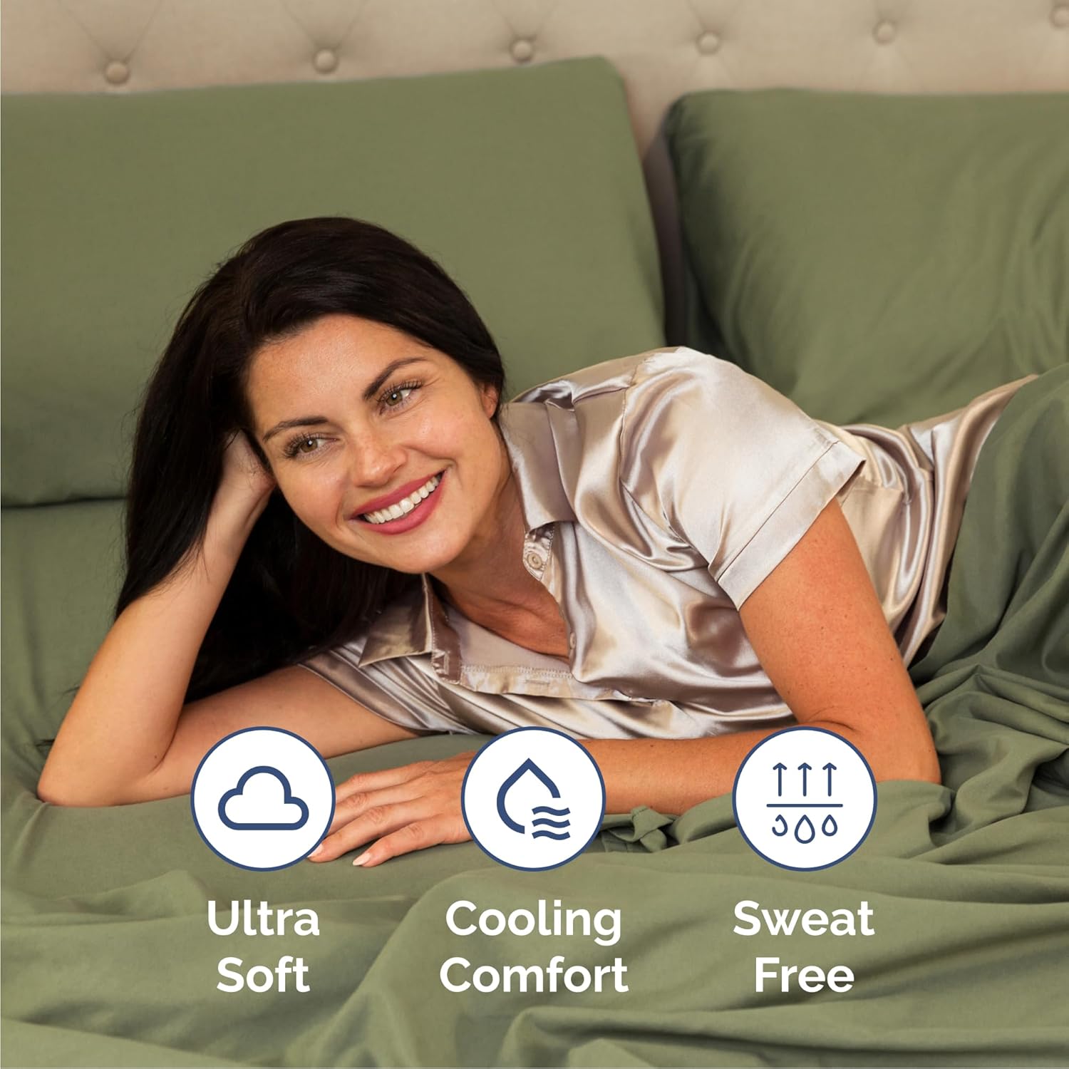 Queen Size 4 Piece Sheet Set - Comfy Breathable & Cooling Bed Sheets Set - Hotel Luxury Bedding for Women, Men, Kids, Teens, Boys & Girls - Deep Pockets, Soft and Wrinkle Free - Oeko-Tex - Sage Green - Image 4