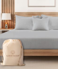 Good Sleep Bedding Fitted Sheet Twin XL - 1 Pc, 100% Egyptian Cotton Fitted Extra Long Twin Sheets for Dorm, 1000 TC 16" Deep Pocket Twin XL Fitted Sheet, Luxury Soft Fitted Bed Sheets - Light Grey