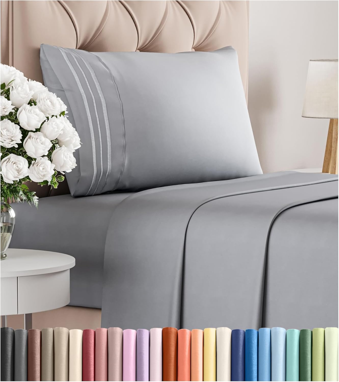 Queen Size 4 Piece Sheet Set - Comfy Breathable & Cooling Bed Sheets Set - Hotel Luxury Bedding for Women, Men, Kids, Teens, Boys & Girls - Deep Pockets, Soft and Wrinkle Free - Oeko-Tex - Sage Green - Image 52