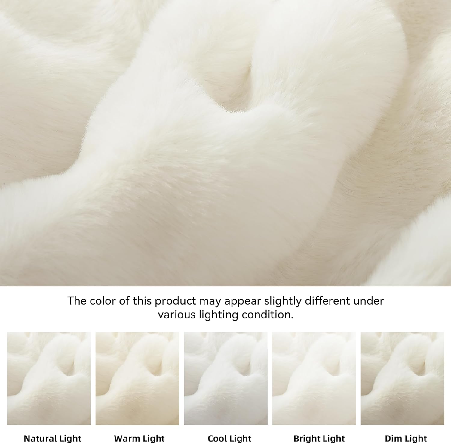 YIKUSH White Comforter Set Full – Ultra Soft & Warm Faux Fur Comforter for Winter, Elegant Fluffy Cream Comforter with Pillowcases, Cozy White Full Bedding Set - Image 6