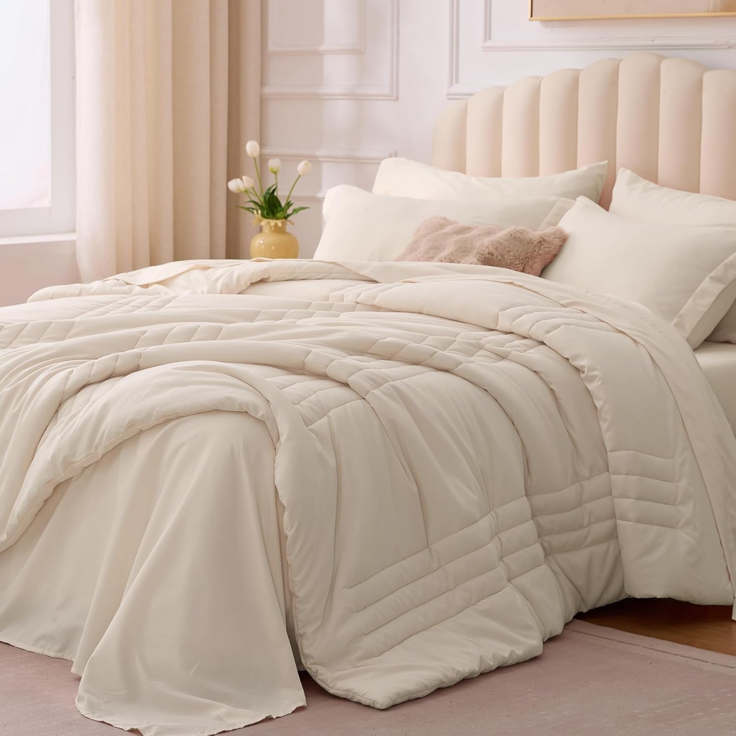 Queen Comforter Set Black - Bed in a Bag Queen Size 7 Pieces, Soft Bedding Set for All Seasons, Premium Queen Comforter Set with Comforter, Sheets, Pillowcases & Shams - Image 9