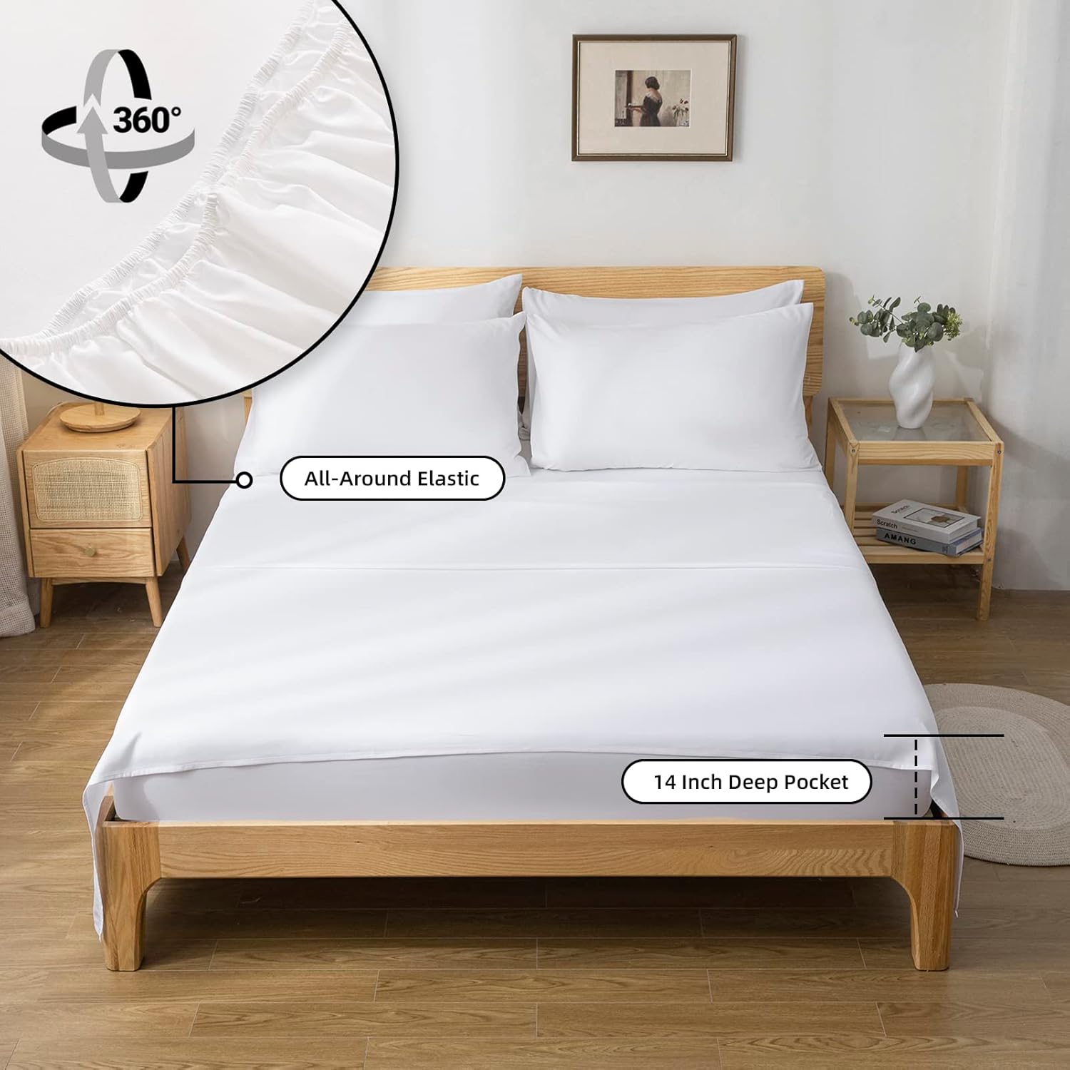 weigelia King Size Comforter Set 7 Pieces Oatmeal Comforter Set King Bed in a Bag Soft Fluffy Bedding Comforter with Sheets, Pillow Shams and Pillowcases for All Season - Image 5