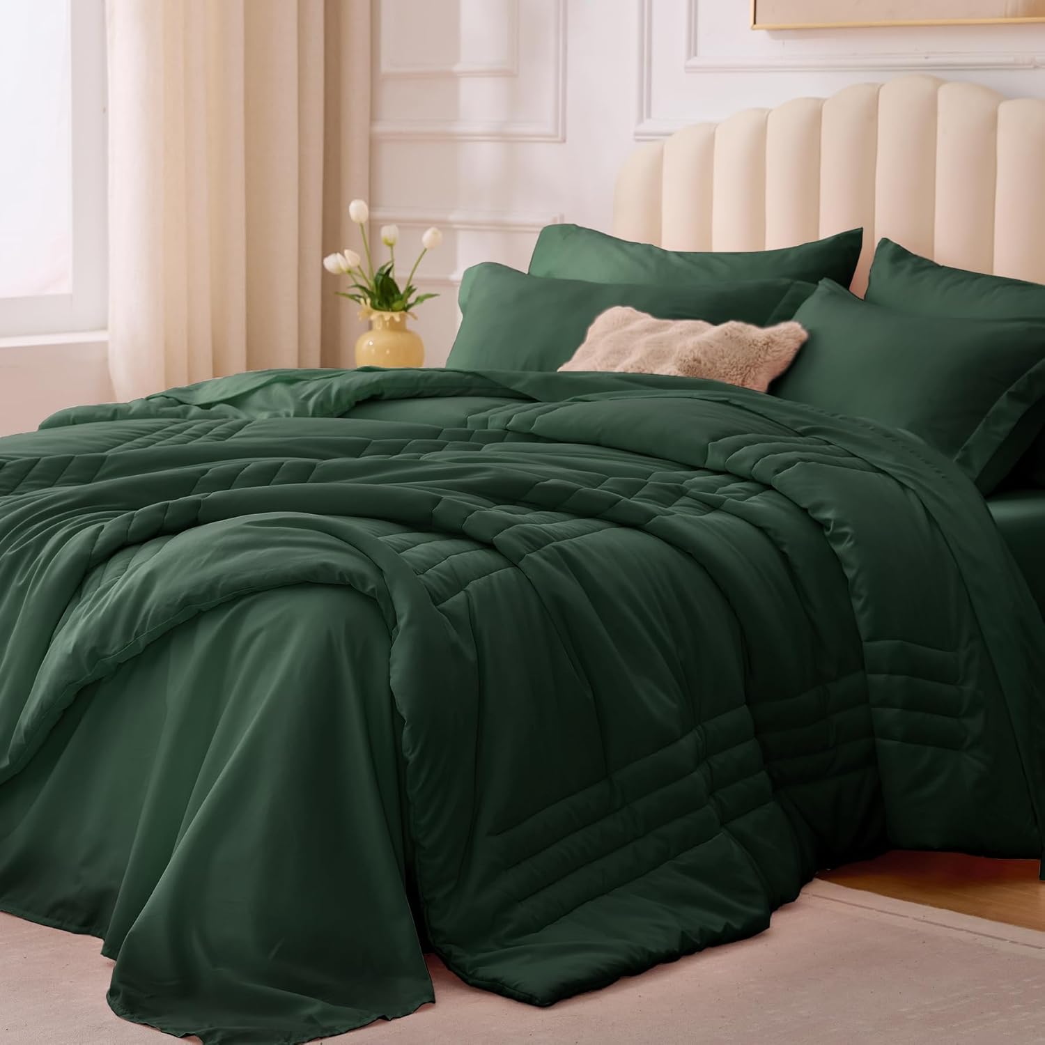 Queen Comforter Set Black - Bed in a Bag Queen Size 7 Pieces, Soft Bedding Set for All Seasons, Premium Queen Comforter Set with Comforter, Sheets, Pillowcases & Shams - Image 12