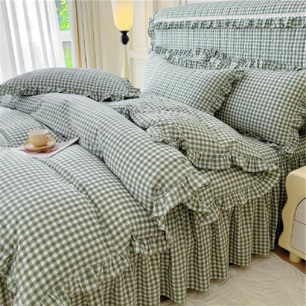 LifeTB Queen Comforter Set Tan Gingham Comforter Modern Style Beige Plaid Comforter Set 3 Pieces Fluffy Grid Checkered Comforter with 2 Pillowcases Boho Gingham Bedding Set Queen Size - Image 28