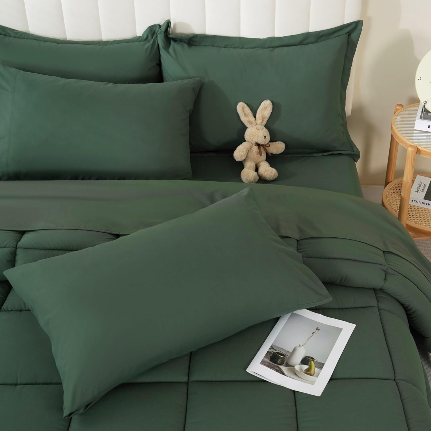 DOWNCOOL Full Size Comforter Sets, 7Pcs Full Size Bedding Sets Pink, All Season Down Alternative Bedding Comforter Sets with Comforter, Flat Sheet, Fitted Sheet, 2 Pillow Shams & 2 Pillowcases - Image 13