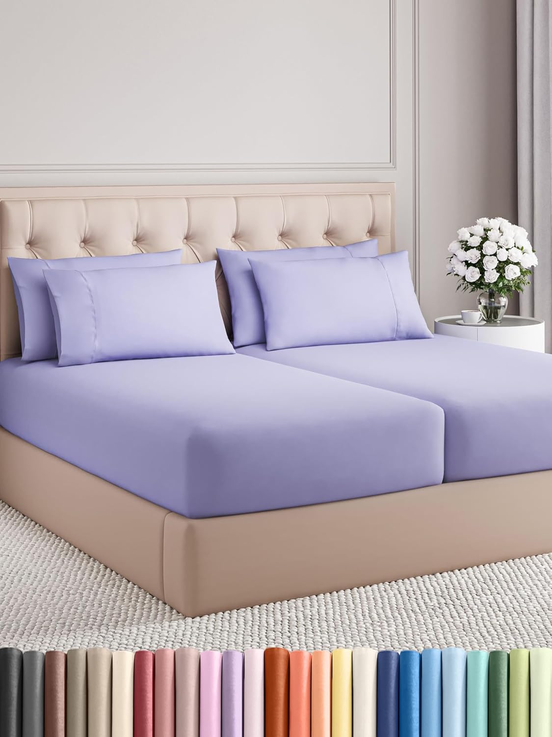 King 6 Piece Sheet Set - Cooling and Breathable Bed Sheets - Hotel Luxury Bed Sheets for Women, Men, Kids & Teens - Bedding with Deep Pockets & Easy Fit - Soft and Wrinkle Free - King Dark Grey Sheets - Image 132