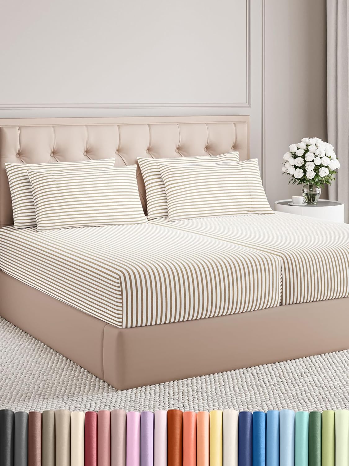 King 6 Piece Sheet Set - Cooling and Breathable Bed Sheets - Hotel Luxury Bed Sheets for Women, Men, Kids & Teens - Bedding with Deep Pockets & Easy Fit - Soft and Wrinkle Free - King Dark Grey Sheets - Image 139