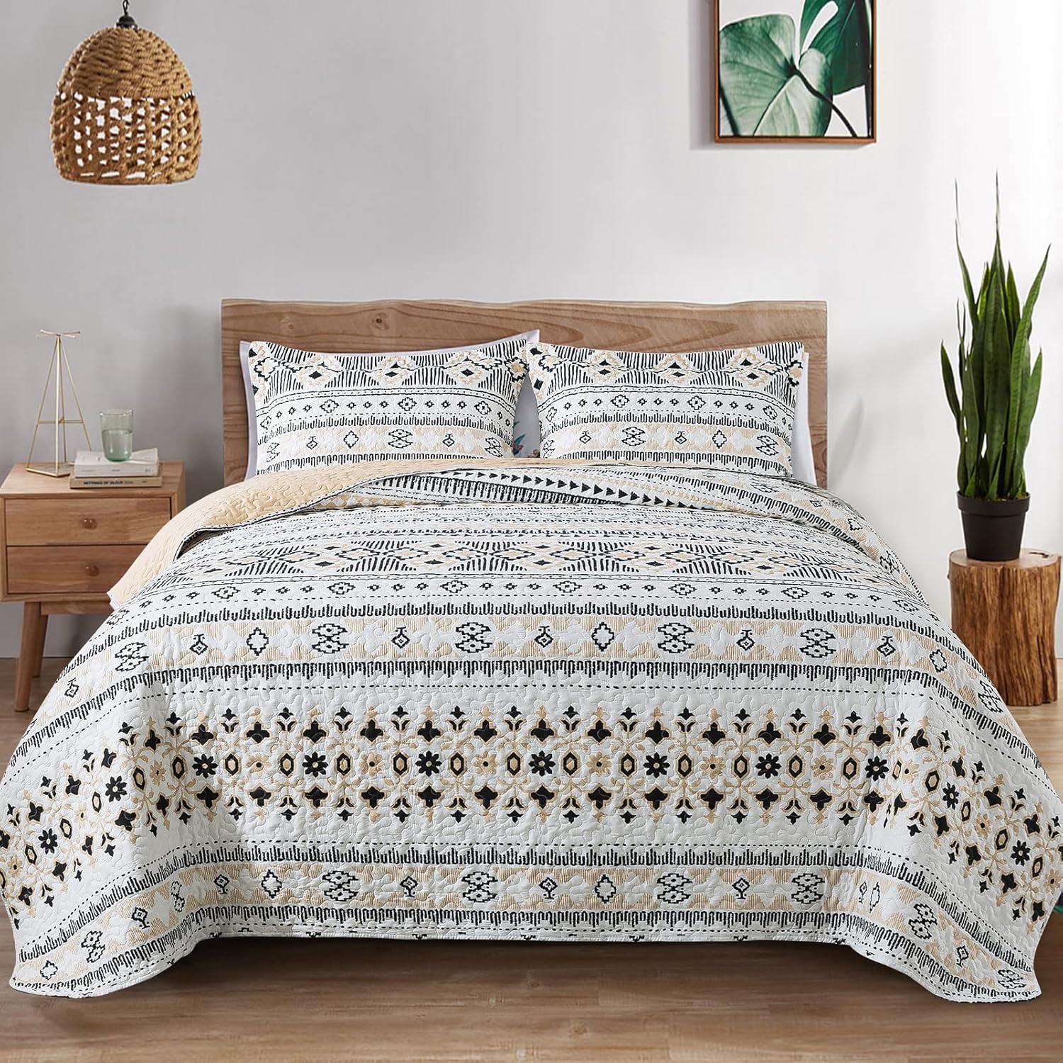 BEDIFANY Cotton King Size Quilt Sets, Lightweight King Quilt Bedding Set (98 x 106 inch) Garden Style Floral Bedspread King Size Coverlet Set for Bed Decorations - All Seasons, 3 Pieces - Image 23