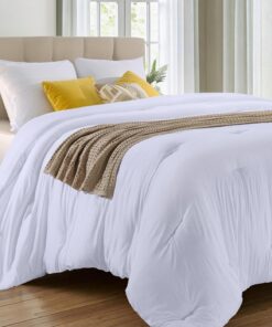 Utopia Bedding Comforters Queen Size, All Season Duvet Insert, Down Alternative Queen Comforter with Corner Tabs, Machine Washable Bed Comforter 88 x 88 Inches (White)