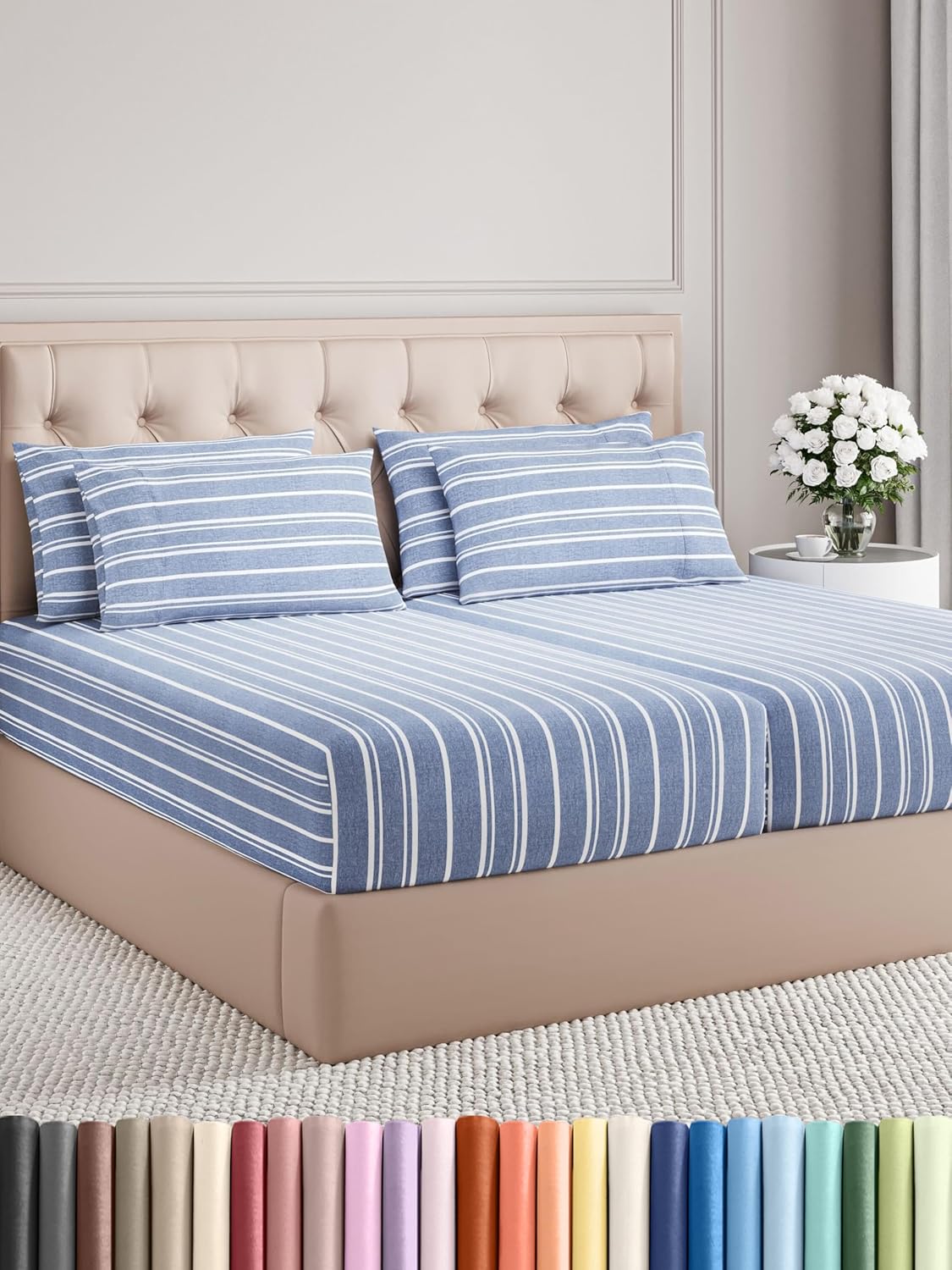 King 6 Piece Sheet Set - Cooling and Breathable Bed Sheets - Hotel Luxury Bed Sheets for Women, Men, Kids & Teens - Bedding with Deep Pockets & Easy Fit - Soft and Wrinkle Free - King Dark Grey Sheets - Image 140