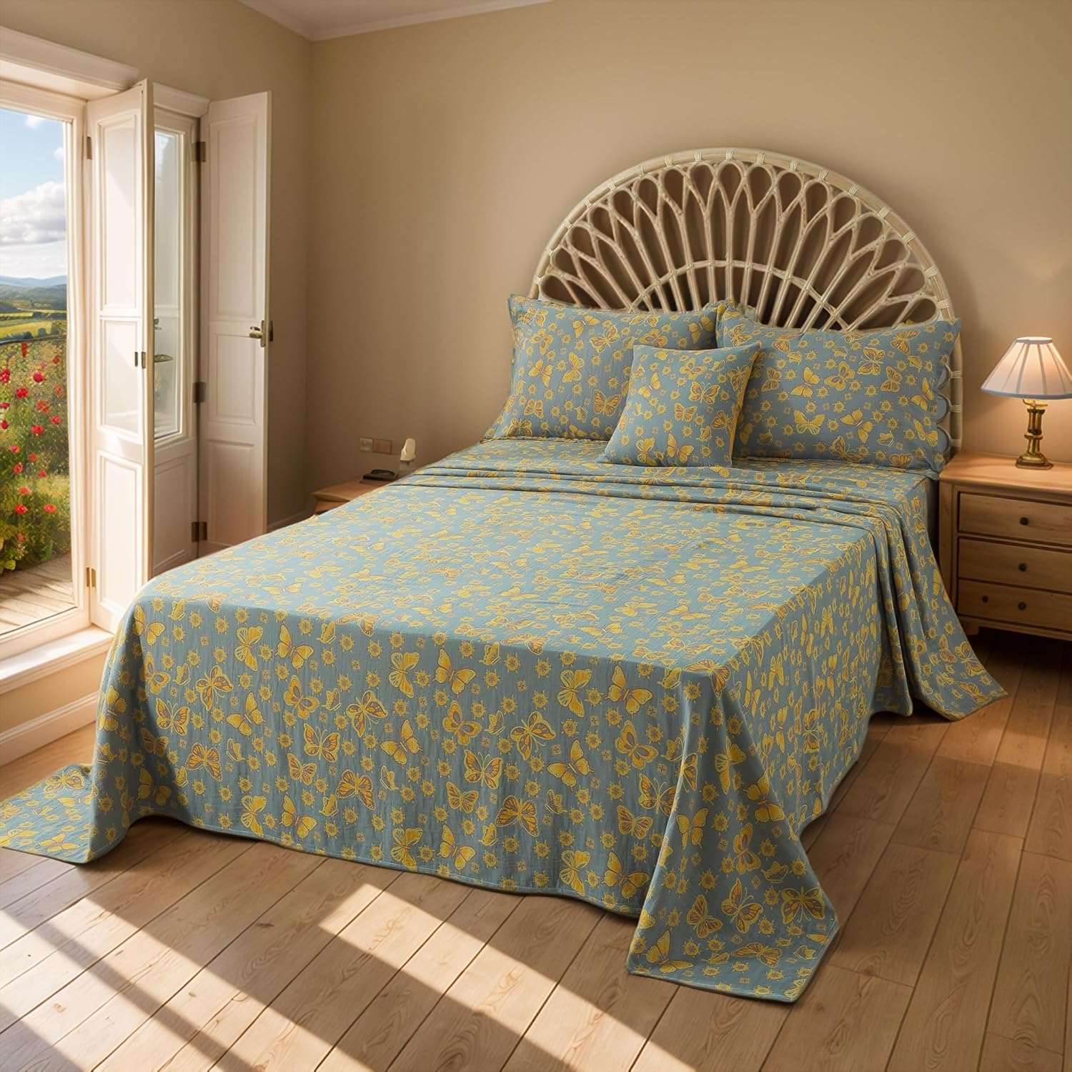 FADFAY Shabby Floral Bedding Elegant Peony Sheets Set Luxury Bedding Collections 800 Thread Count 100% Egyptian Cotton Deep Pocket, 4 Piece-Queen Size - Image 59