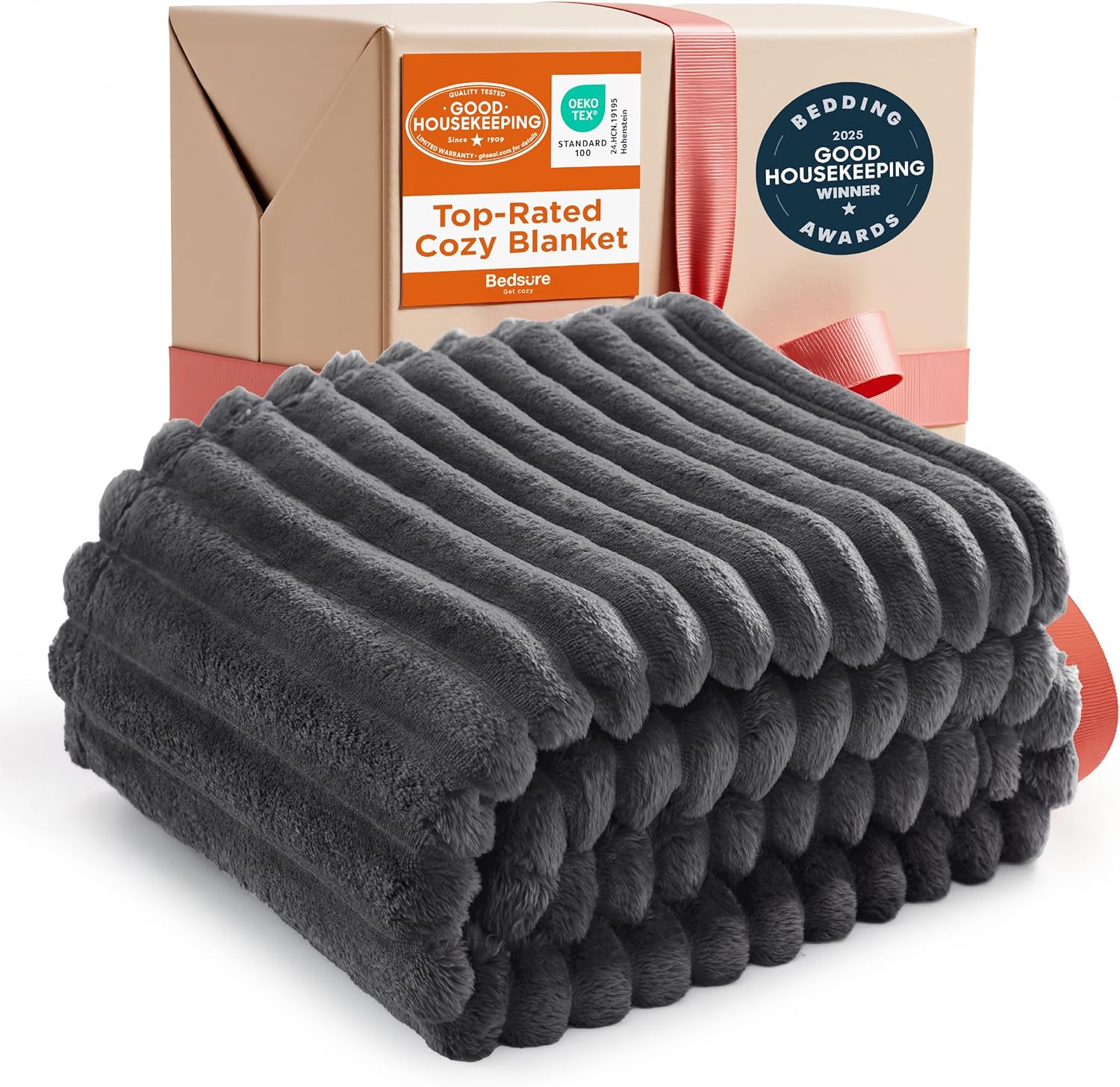 Bedsure GentleSoft Blankets Queen Size for Bed - Cozy Soft Sofa Couch Cover Blankets for Women, Cute Large Bedding Fleece Throws for Girls, Off White, 90x90 Inches - Image 44