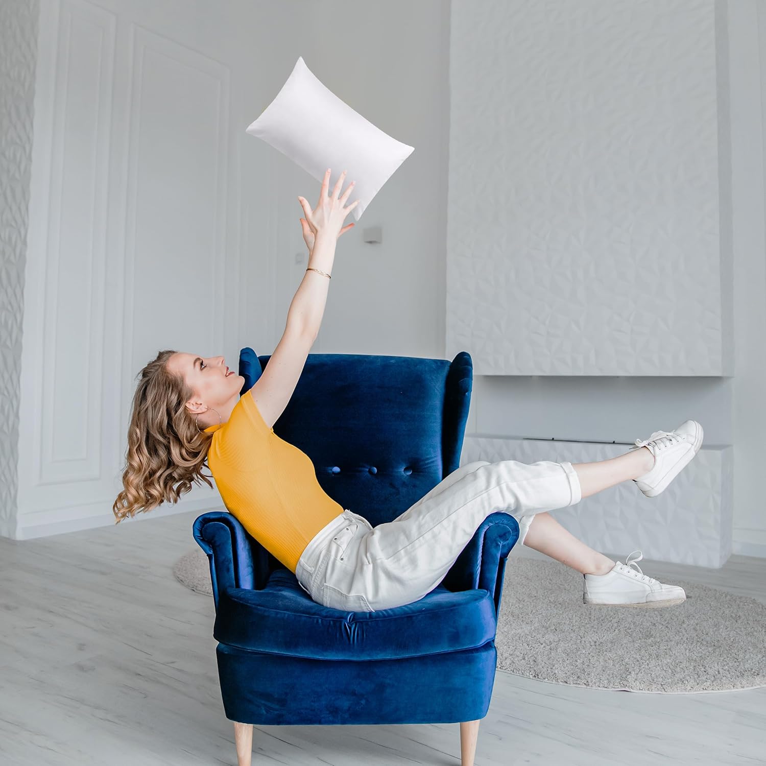 Utopia Bedding Throw Pillows (Pack of 2, White), 12 x 20 Inches Indoor Decorative Pillow Insert for Sofa, Bed and Couch - Image 2