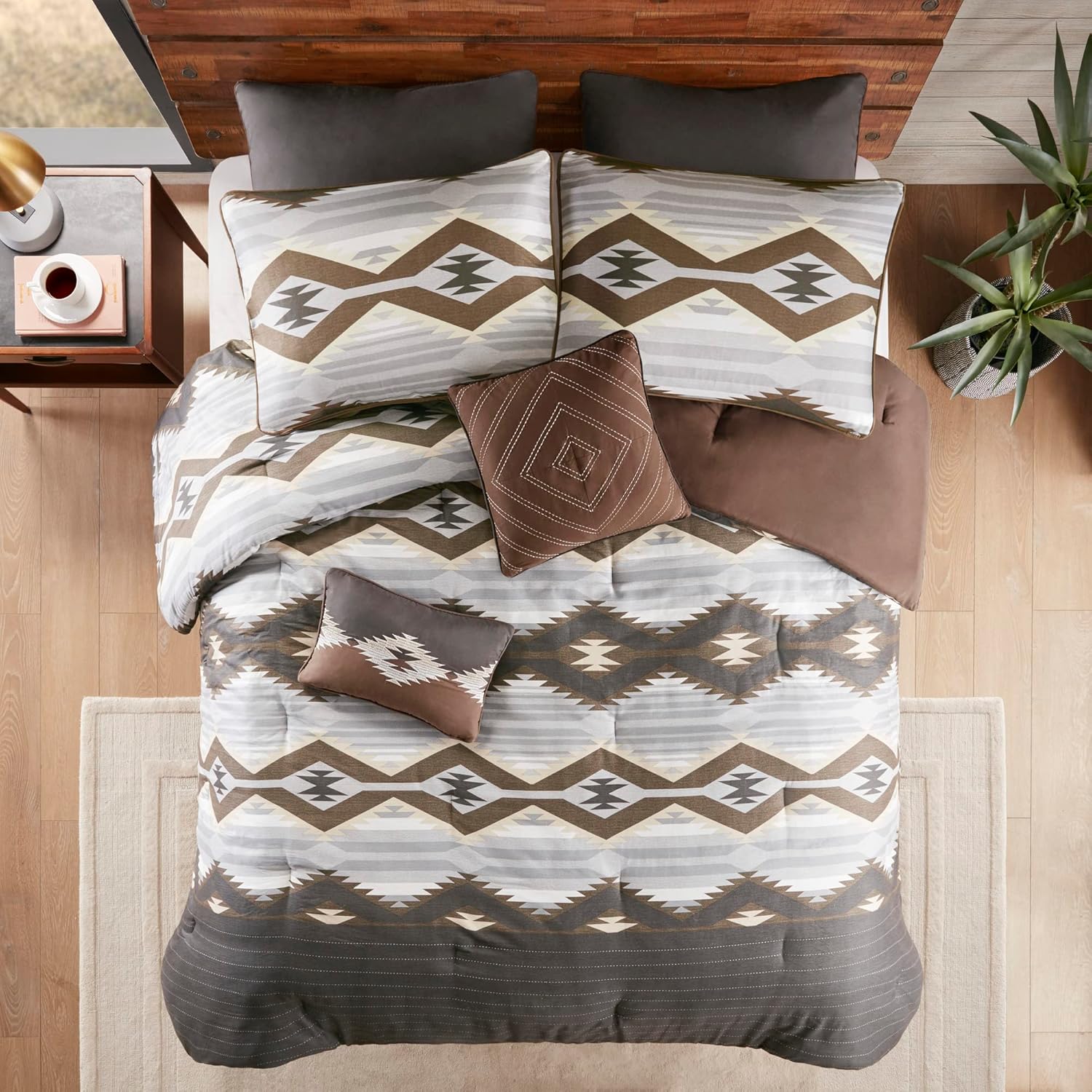 Woolrich Rustic Lodge Cabin Comforter Set - All Season Down Alternative Warm Bedding Layer and Matching Shams, Oversized Queen, Bitter Creek, Grey/Brown - Image 3