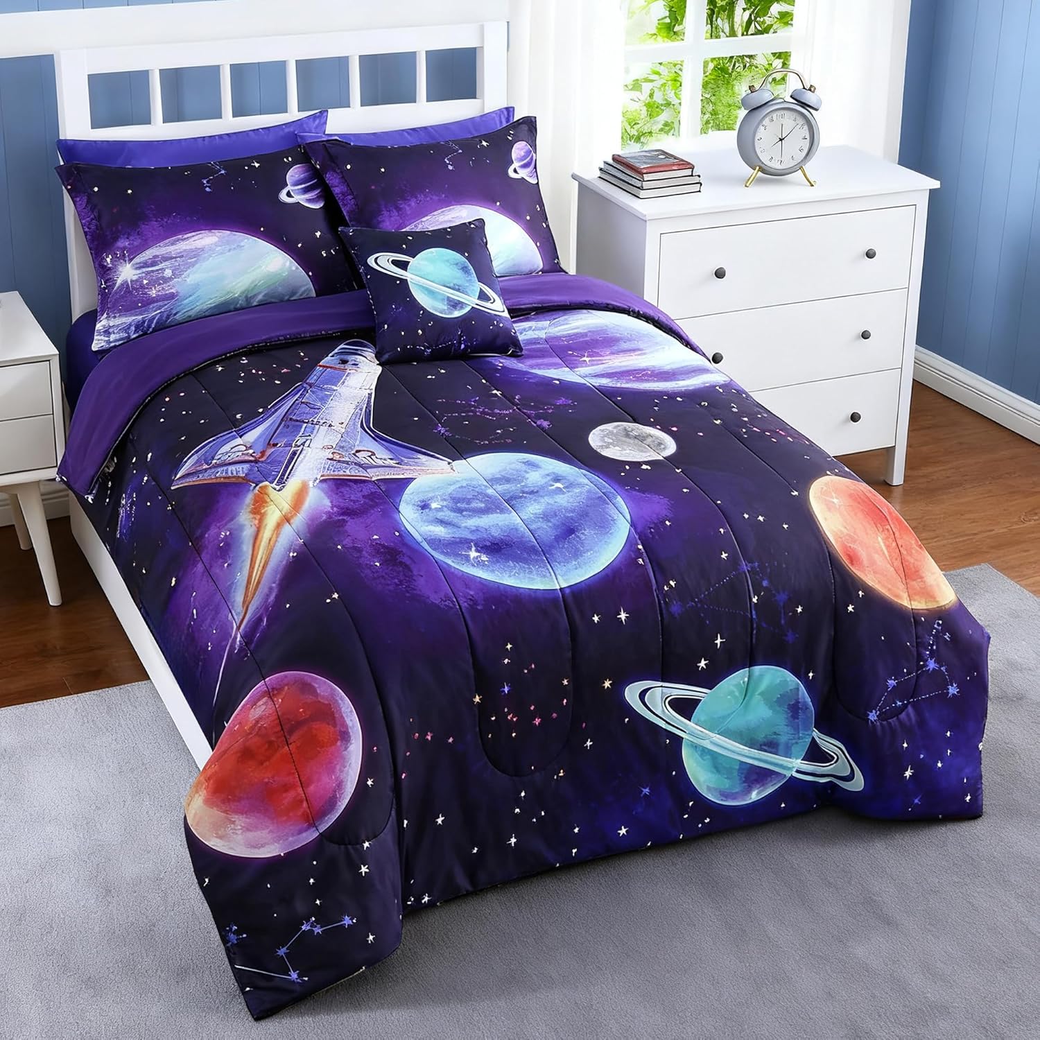 Kids Comforter Set Twin Size for Boys, Glow in The Dark Gamer Bedding Set 1 Comforter, 1 Decor Pillow, 1 Pillow Sham, Twin XL Comforter Set Dorm Bedding - Image 25