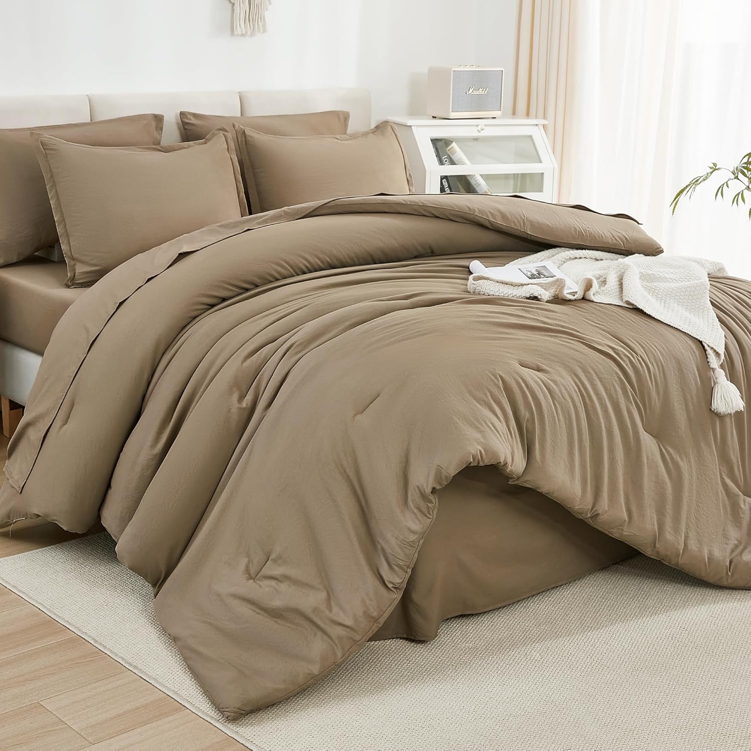 Litanika King Size Comforter Set Dark Emerald Green - 7 Pieces Bed in a Bag King Bedding Comforter Sets, Solid Lightweight Bed Set with Comforter, Sheets, Pillowcases & Shams - Image 38