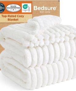 Bedsure GentleSoft King Size Blanket for Bed - Cozy Soft Blankets for Women, Cute Large Bedding Fleece Throws for Girls, Off White, 108x90 Inches